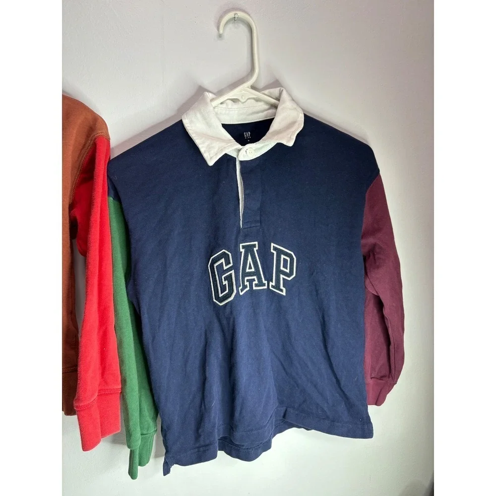 GAP Kids Colorblock Hoodie and Rugby Shirt Bundle Size M